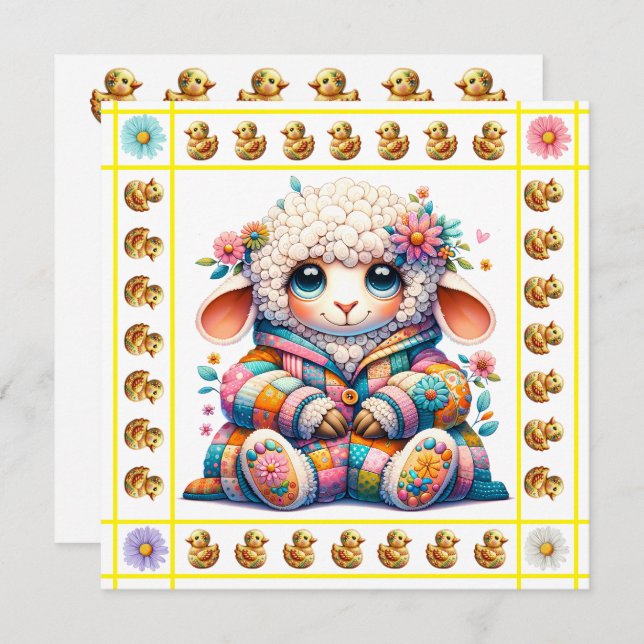 Thème Animaux de Bébé - Invitation (Devant / Derrière)