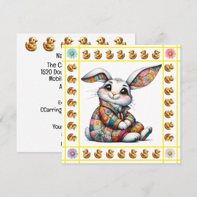 Thème Animaux de Bébé - Invitation (Devant / Derrière)