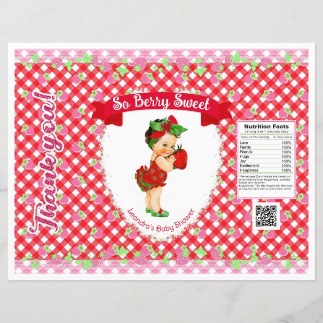 Thème Bébé Fraise Sac à Puceaux Rouge Gingham (Devant)