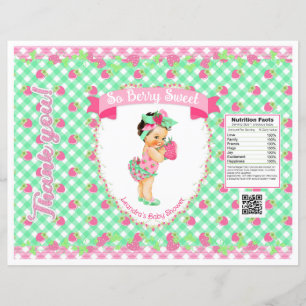 Thème Bébé Fraise Sac à puces Rose & Gingham Menth