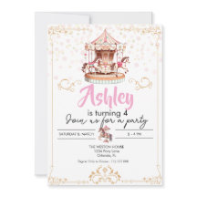 Thème Carousel Anniversaire Invitation