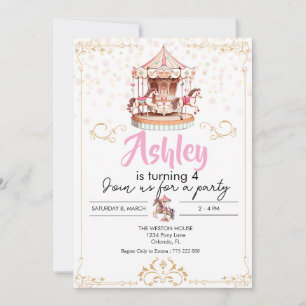 Thème Carousel Anniversaire Invitation