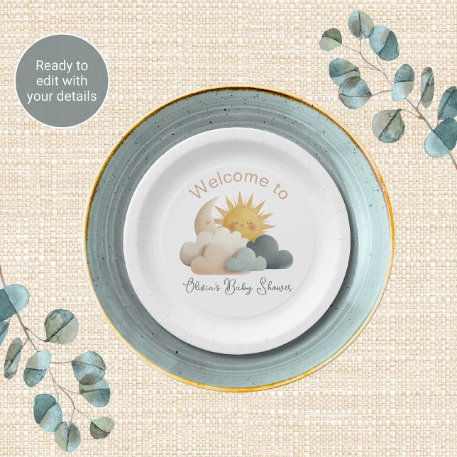 Thème Céleste pour Baby Shower Assiettes en Papier (Créateur téléchargé)
