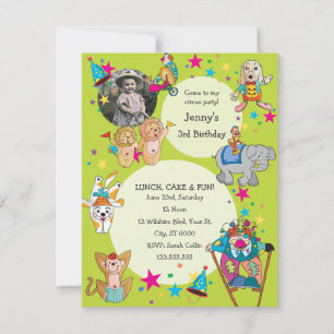 Thème Cirque Invitation pour les enfants à la fête