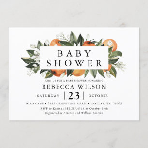 Thème Citrus Baby shower de printemps Invitation