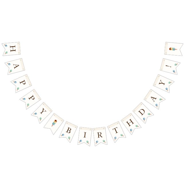 Thème Crème glacée Anniversaire Fête Drapeaux (Tout)