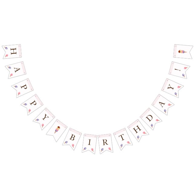 Thème Crème glacée Anniversaire Fête Drapeaux (Tout)