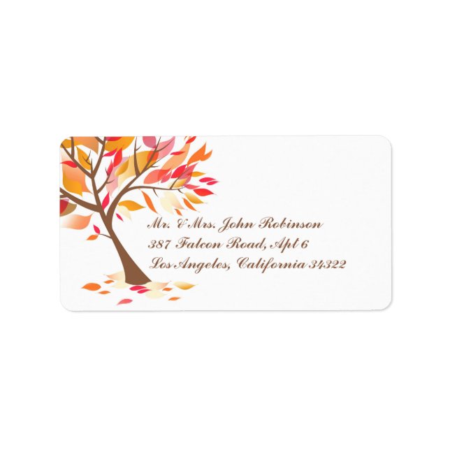 Thème d'automne Arborescence Étiquettes d'expéditi (Devant)