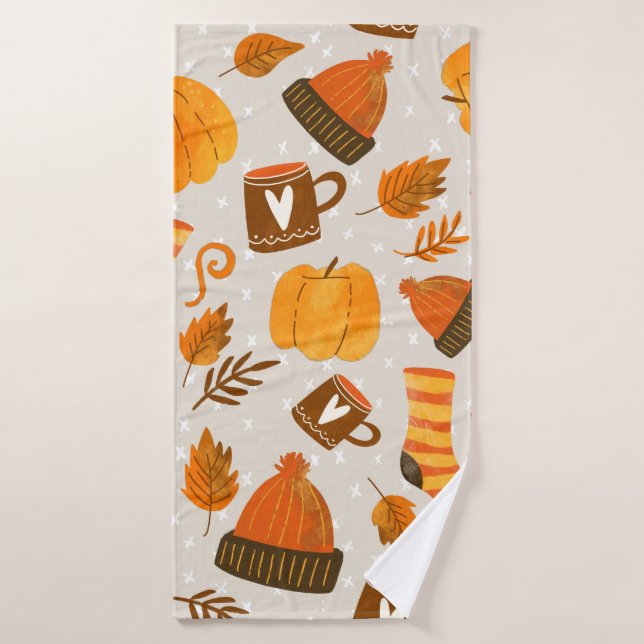 Thème d'automne Carrelage Motif transparent (Serviette de bain)