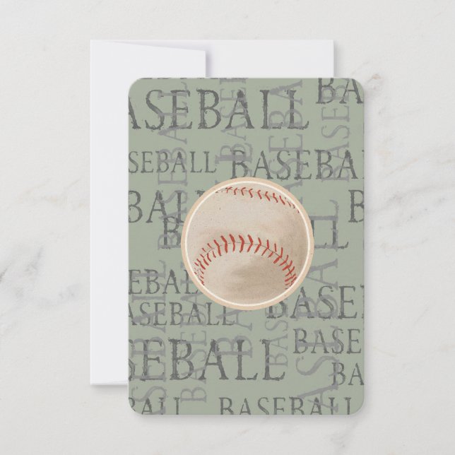 Thème de baseball de la carte RSVP Bat mitzvah de  (Devant)