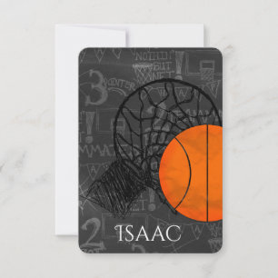 Thème de basket-ball de la carte RSVP Bat mitzvah 