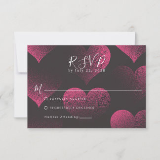 Thème de cœur rouge simple pour RSVP de mariage