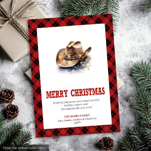 Thème de cow-boy de carte de Noël occidentale de p