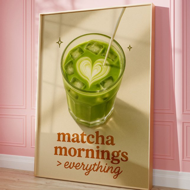 Thème de cuisine Matcha Latte Bar à café Art mural (Créateur téléchargé)