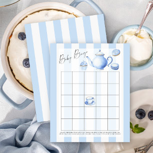 Thème de fête à thé bleu - Jeu de Bingo bébé