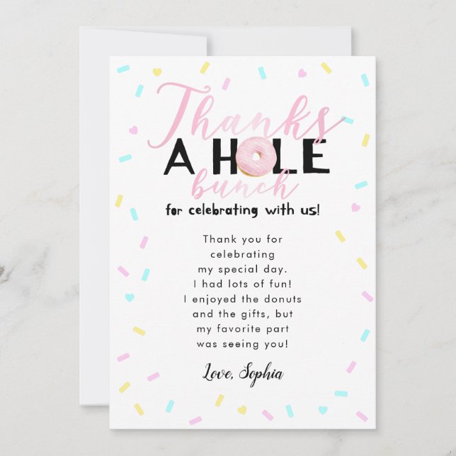Thème de fête d'anniversaire avec un donut Merci b (Devant)