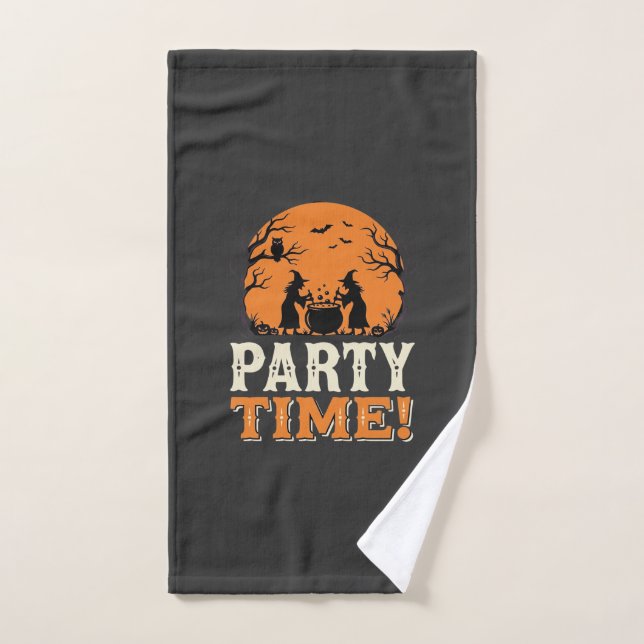 Thème de fête d'Halloween Sorcière Chaudron Design (Serviette à main)