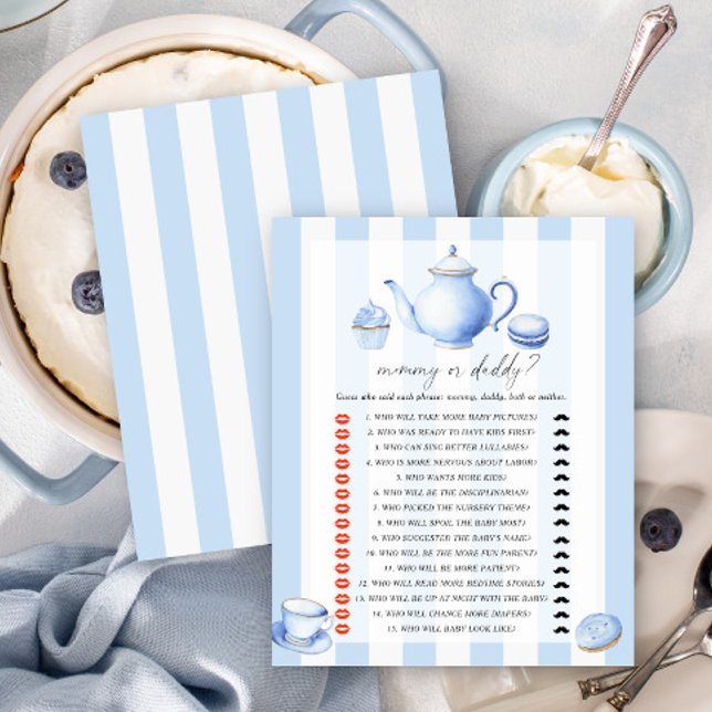 Thème de fête du thé bleu - jeu de baby shower mam (Créateur téléchargé)