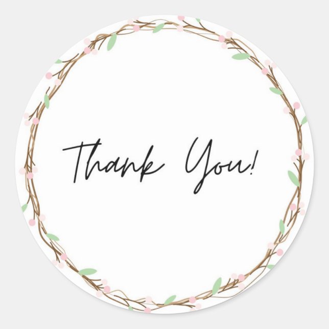 thème de fleur Merci autocollant (Devant)