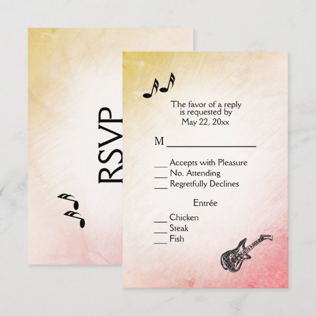Thème de guitare Coral Peach RSVP avec choix de me (Devant / Derrière)