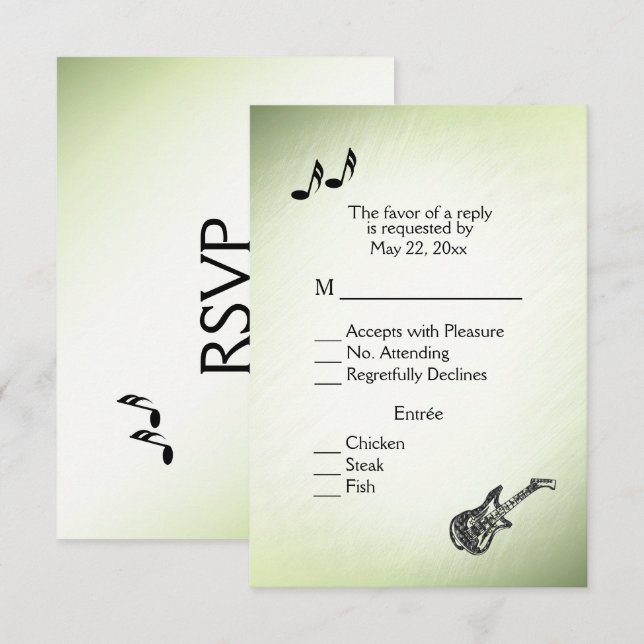 Thème de guitare étonnant vert RSVP avec choix de  (Devant / Derrière)