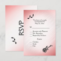 Thème de guitare Pink Blush RSVP avec choix de men