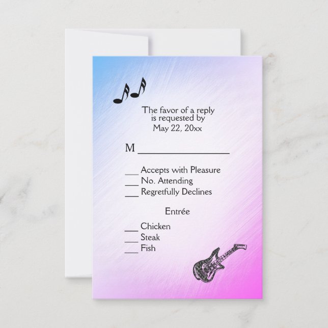 Thème de guitare Violet Perlé RSVP avec choix de m (Devant)