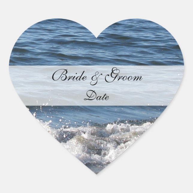 Thème de Heart Beach Enregistrer Stickers Date (Devant)