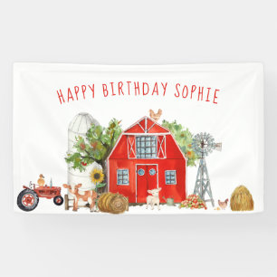 Thème de la ferme Anniversaire de fête Bannière de