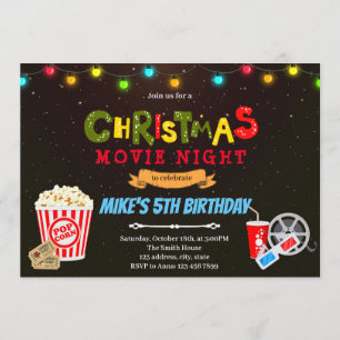 Thème de la soirée cinéma de Noël Invitation