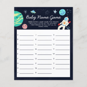Thème de l'espace Baby Name Douche Jeu