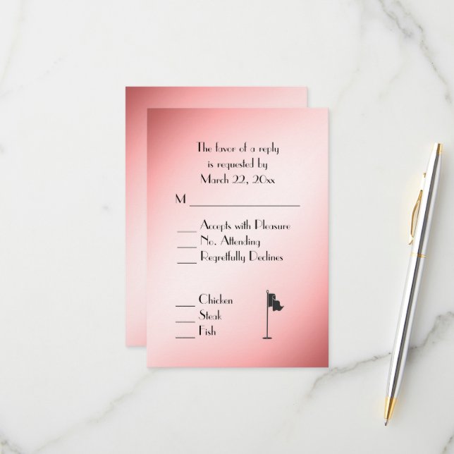 Thème de mariage de golf Réponse avec choix de men (Devant/Arrière en situation)