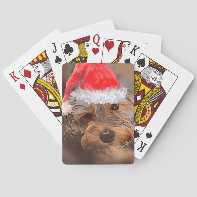 Thème de Noël de cartes de jeu de Yorkipoo (dos)