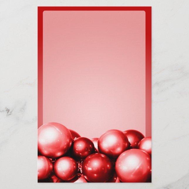 Thème de Noël Papeterie Rouge Ornements (Devant)