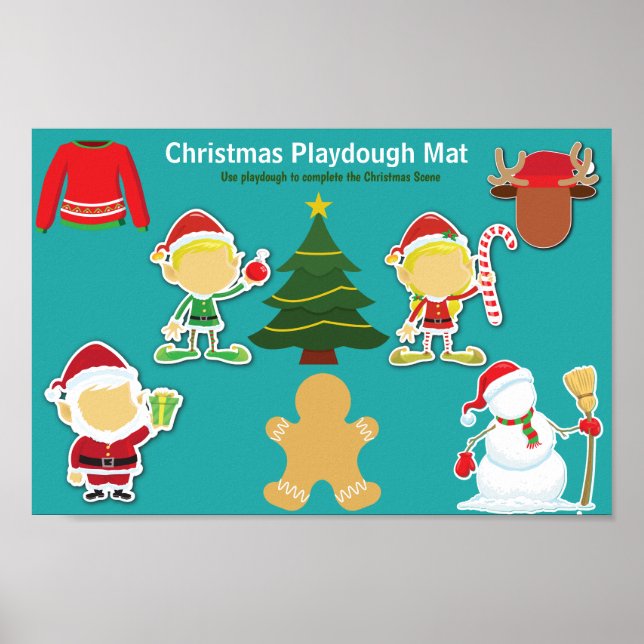 Thème de Noël Playdough Poster (Devant)