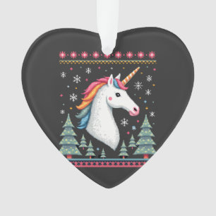 Thème de Noël T-Shirt Tricoté Licorne Licornes (