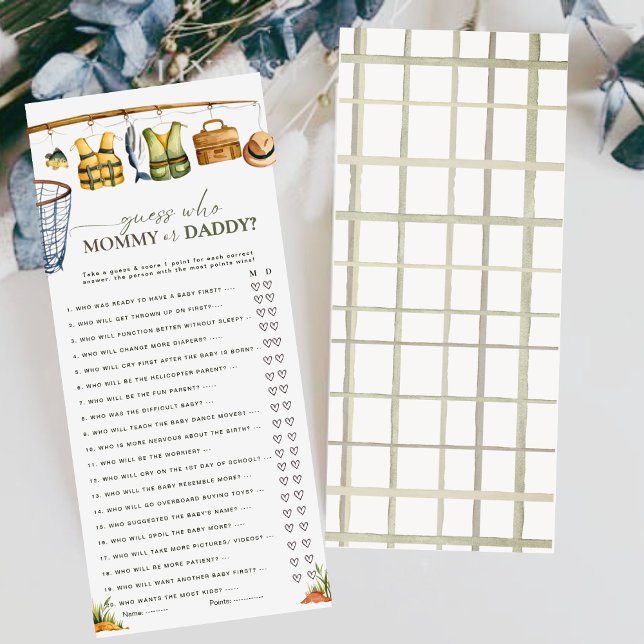 Thème de pêche Devine qui Maman ou Papa Marque-pag (Créateur téléchargé)