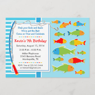 Thème de pêche Invitation à la fête d'anniversaire