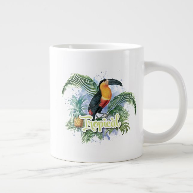 Thème de perroquet tropical Jumbo Mug (Droite)
