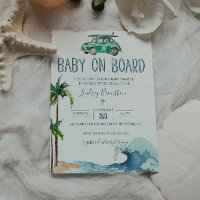 Thème de surf Baby shower Invitation Plage Bébé
