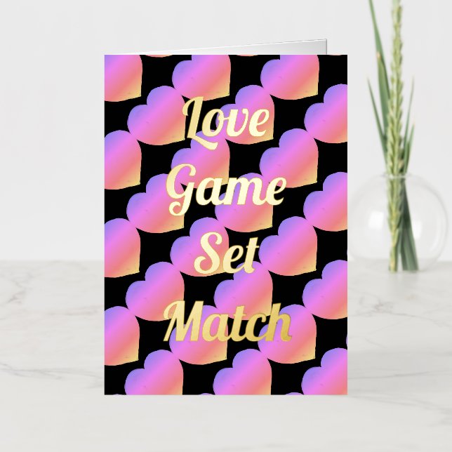 Thème de tennis Valentine Foil Carte de vacances (Recto)