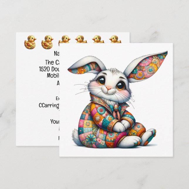 Thème des bébés animaux précieux - Invitation (Devant / Derrière)