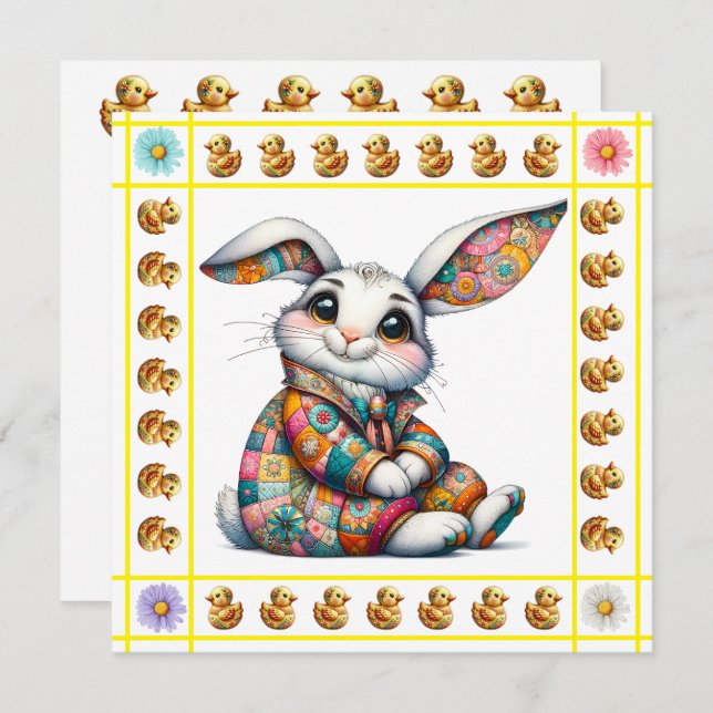 Thème des bébés animaux précieux - Invitation (Devant / Derrière)