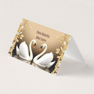 Thème d'insertion de détails de mariage Cygne doré