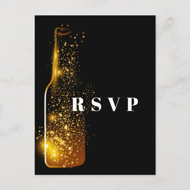 thème du vin, fête, carte postale RSVP (Devant)