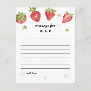 Thème fraise Anniversaire Heure Capsule Note