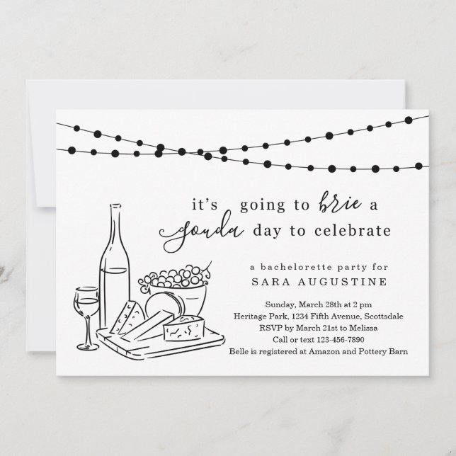 Thème Fromage Bachelorette Fête Invitation (Devant)