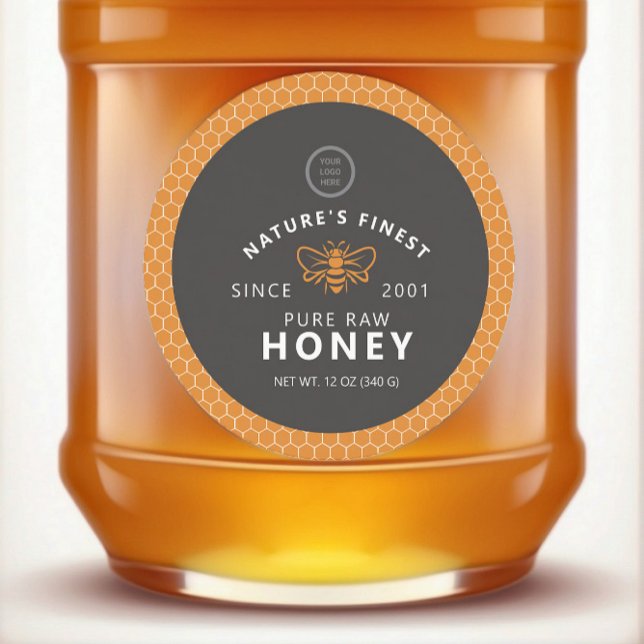 Thème Honeypeb moderne Sticker Jar rond Étiquettes (Créateur téléchargé)