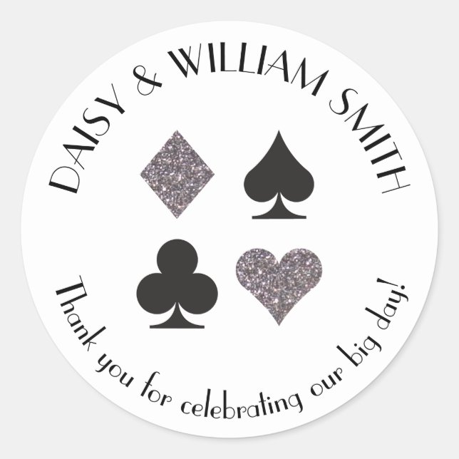 Thème Las Vegas Sticker texte personnalisé Silver  (Devant)