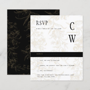 Thème Mariage Cravate noire Vintage Gold Damask